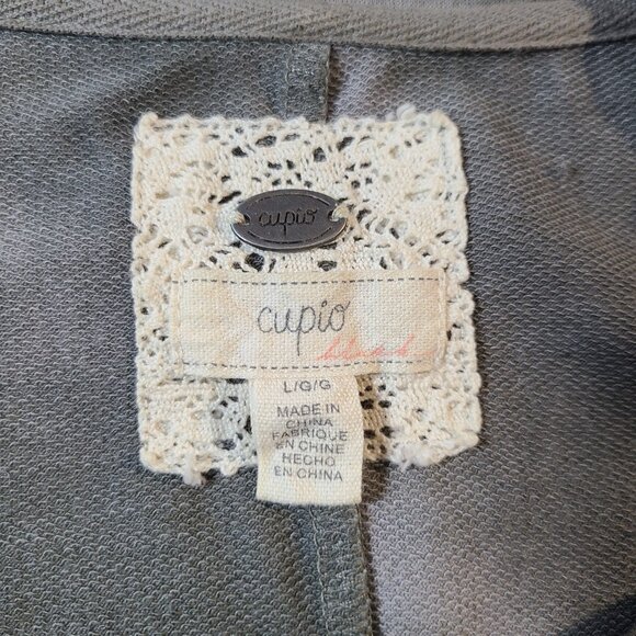 Cupio Green Marbled T-Shirt L Cap Sleeve Soft Knit Casual Top Stretch - Picture 3 of 6